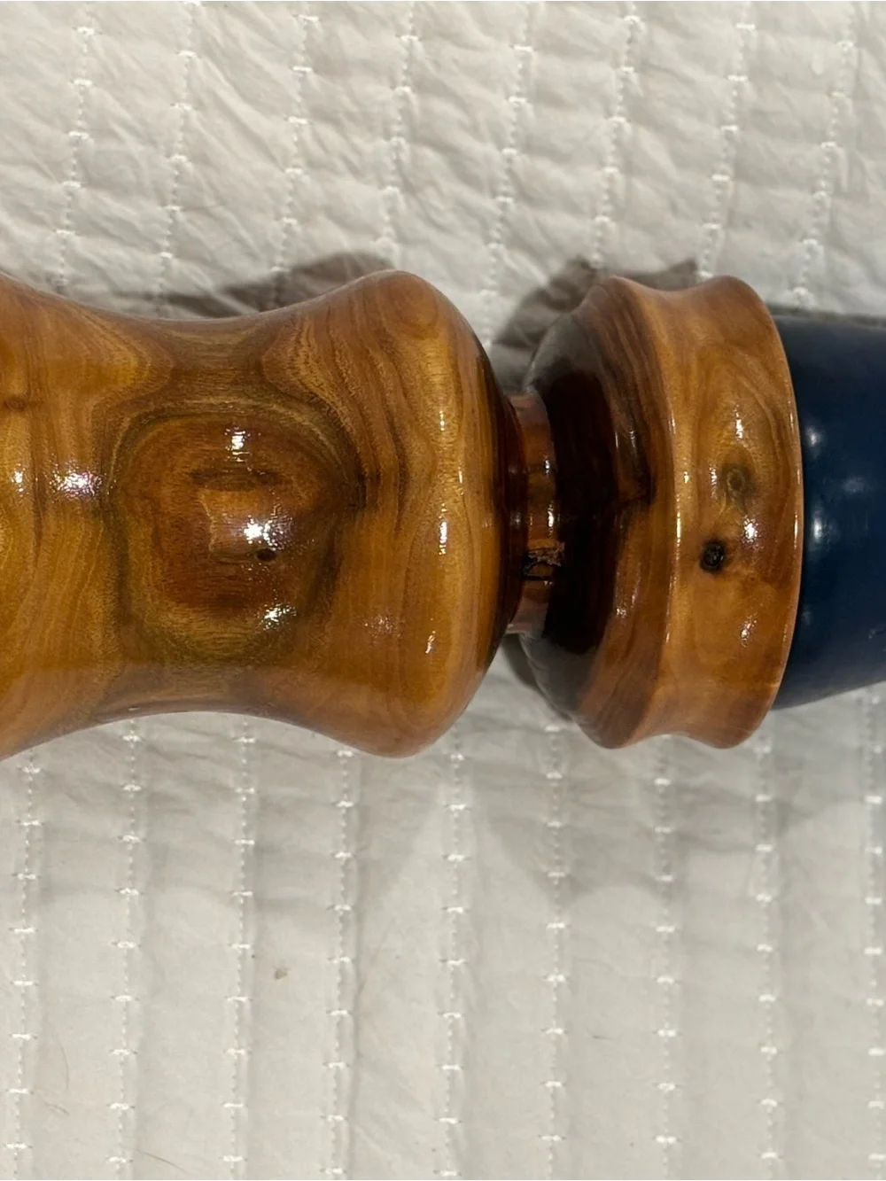 Vintage Hand-Turned Wood Candle Holder Artisan Signed William M. Leach